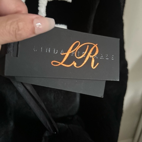 Linda Richard’s Luxury black rabbit fur LOVE sweatshirt size XS NWT - Picture 7 of 12